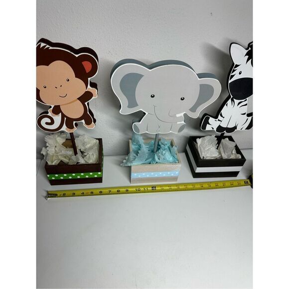 Lot of 3 Jungle Baby Shower Safari Theme Centerpiece Room Decoration - Picture 8 of 12